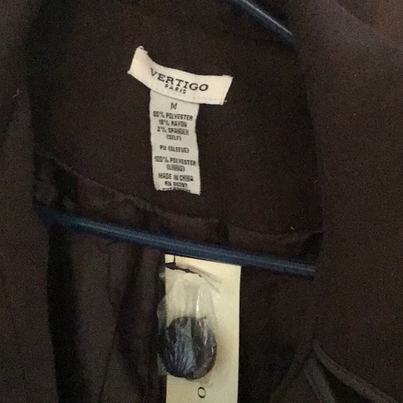 VERTIGO QUILTED WOOL DOUBLE BREASTED CHOCOLATE BROWN BRAND NEW COAT. BEAUTIFUL - Picture 6 of 16